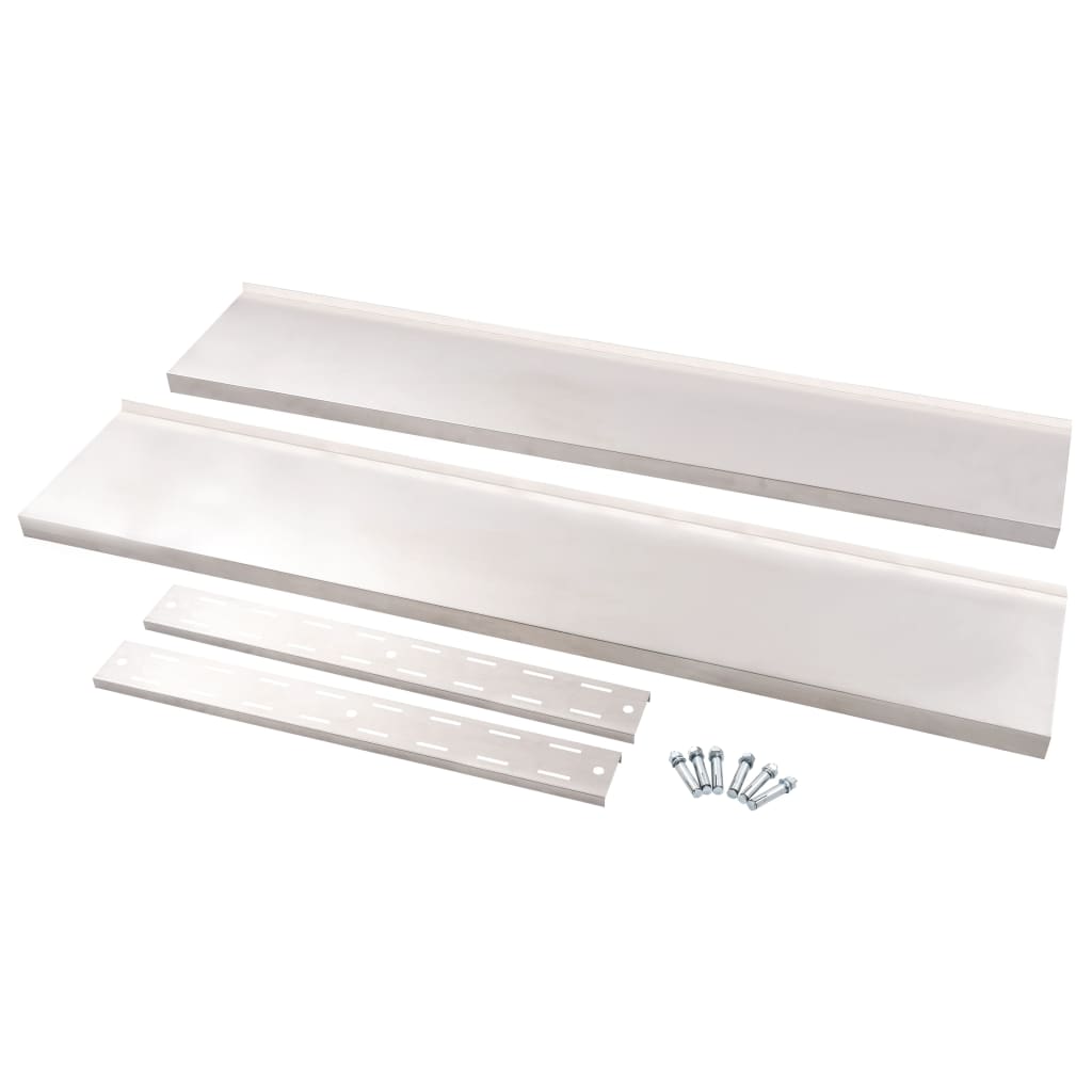 Ράφι Τοίχου 2 Επιπέδων 150 x 30 εκ. από Ανοξείδωτο Ατσάλι - Pakobazaar
