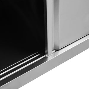 Ερμάριο Πάγκος Συρόμενες Πόρτες 100x50x(95-97) εκ. Ανοξ. Ατσάλι - Pakobazaar