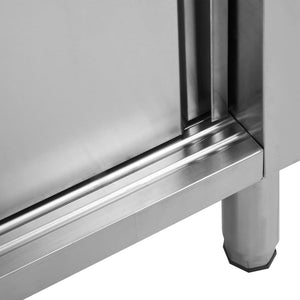 Ερμάριο Πάγκος Συρόμενες Πόρτες 100x50x(95-97) εκ. Ανοξ. Ατσάλι - Pakobazaar