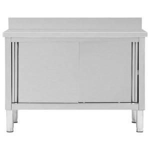 Ερμάριο Πάγκος Συρόμενες Πόρτες 120x50x(95-97) εκ. Ανοξ. Ατσάλι - Pakobazaar