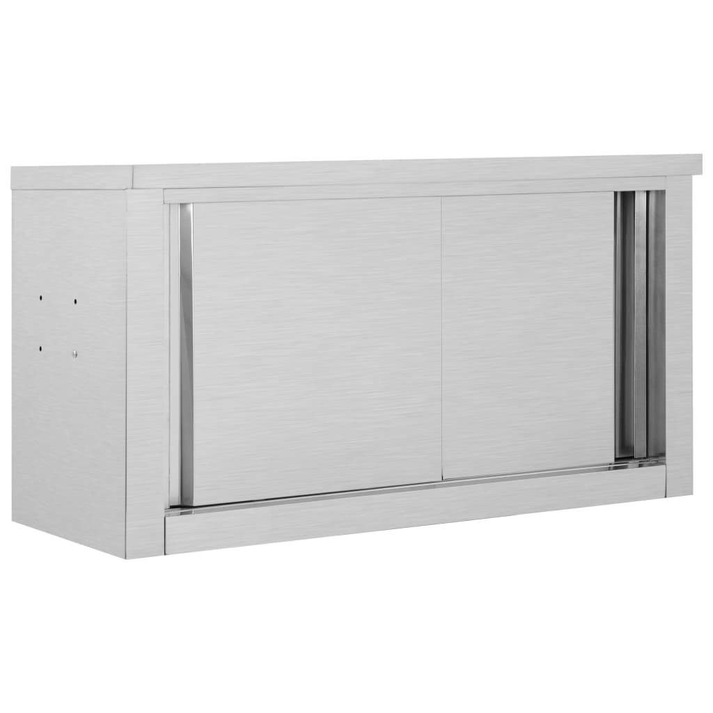 Ερμάριο Τοίχου με Συρόμενες Πόρτες 90x40x50 εκ. Ανοξ. Ατσάλι - Pakobazaar