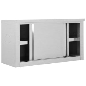 Ερμάριο Τοίχου με Συρόμενες Πόρτες 90x40x50 εκ. Ανοξ. Ατσάλι - Pakobazaar