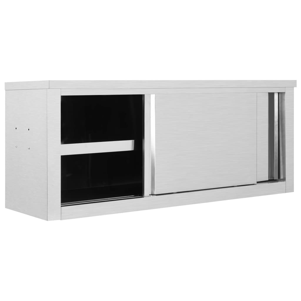 Ερμάριο Τοίχου με Συρόμενες Πόρτες 120x40x50 εκ. Ανοξ. Ατσάλι - Pakobazaar