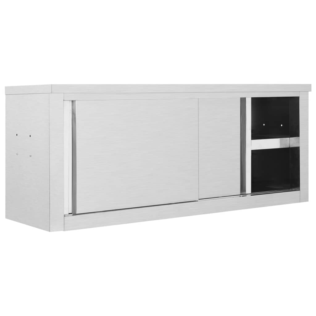 Ερμάριο Τοίχου με Συρόμενες Πόρτες 120x40x50 εκ. Ανοξ. Ατσάλι - Pakobazaar