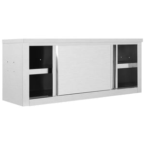 Ερμάριο Τοίχου με Συρόμενες Πόρτες 120x40x50 εκ. Ανοξ. Ατσάλι - Pakobazaar