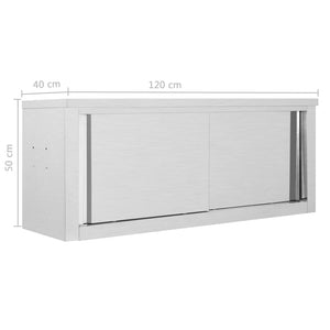 Ερμάριο Τοίχου με Συρόμενες Πόρτες 120x40x50 εκ. Ανοξ. Ατσάλι - Pakobazaar