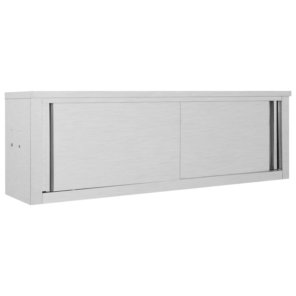 Ερμάριο Τοίχου με Συρόμενες Πόρτες 150x40x50 εκ. Ανοξ. Ατσάλι - Pakobazaar