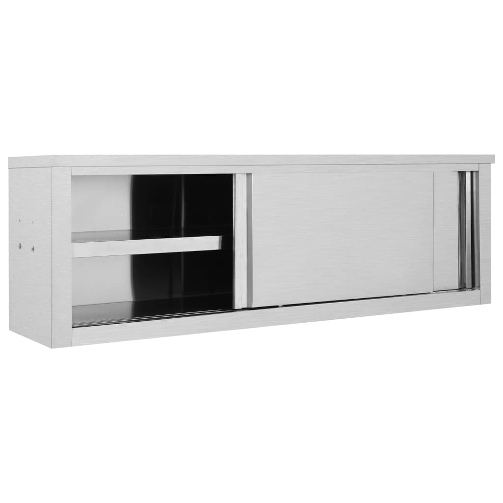 Ερμάριο Τοίχου με Συρόμενες Πόρτες 150x40x50 εκ. Ανοξ. Ατσάλι - Pakobazaar