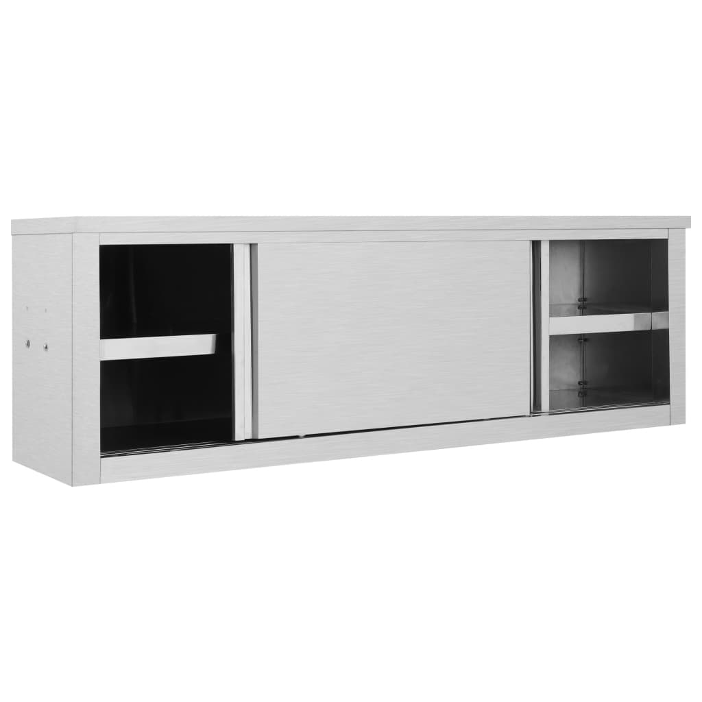 Ερμάριο Τοίχου με Συρόμενες Πόρτες 150x40x50 εκ. Ανοξ. Ατσάλι - Pakobazaar