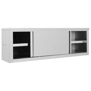 Ερμάριο Τοίχου με Συρόμενες Πόρτες 150x40x50 εκ. Ανοξ. Ατσάλι - Pakobazaar