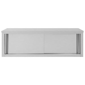 Ερμάριο Τοίχου με Συρόμενες Πόρτες 150x40x50 εκ. Ανοξ. Ατσάλι - Pakobazaar