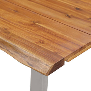 Τραπεζαρία 160x80x75 εκ. Μασίφ Ξύλο Ακακίας / Ανοξείδωτο Ατσάλι - Pakobazaar