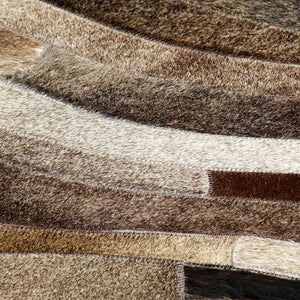 Χαλί Patchwork Γκρι/Ασημί 160 x 230 εκ. Γνήσιο Δέρμα με Τρίχωμα