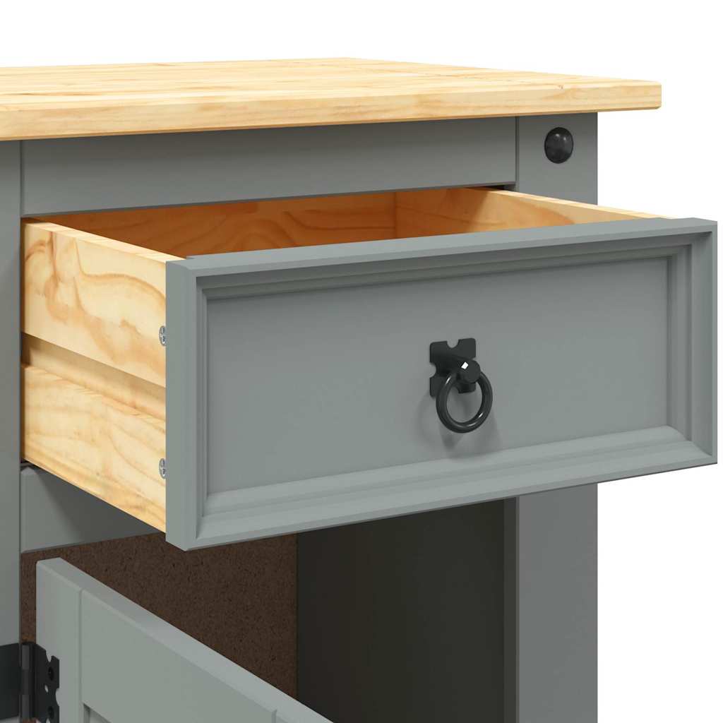 Κομοδίνο Μεξικάνικο Στιλ Corona Γκρι 53 x 39 x 67εκ Ξύλο Πεύκου - Pakobazaar