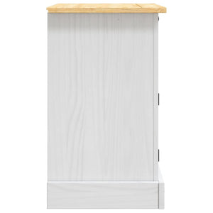 Κομοδίνο Μεξικάνικο Στιλ Corona Λευκό 53x39x67 εκ. Ξύλο Πεύκου - PAKOBAZAAR