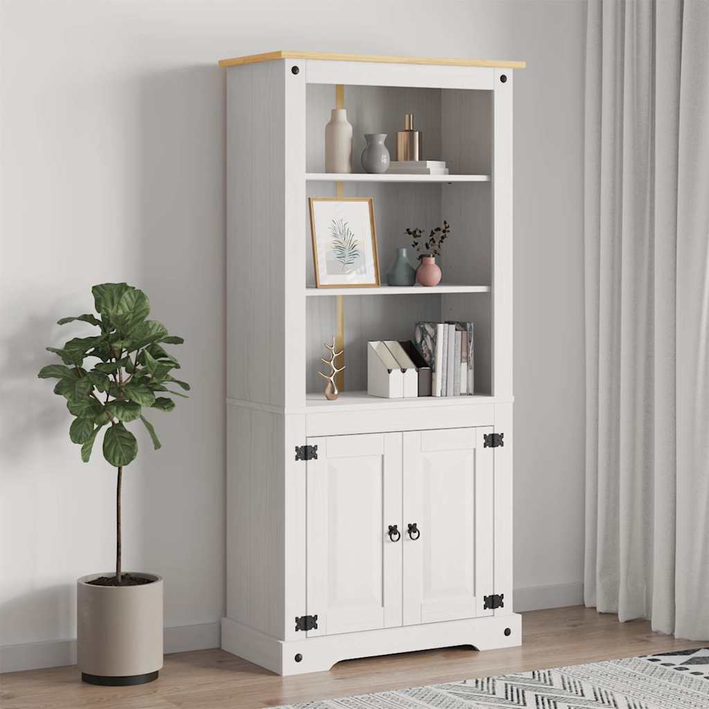 Έπιπλο Τηλ. Μεξικ. Στιλ Corona Λευκό 80x40x170 εκ. Ξύλο Πεύκου - PAKOBAZAAR