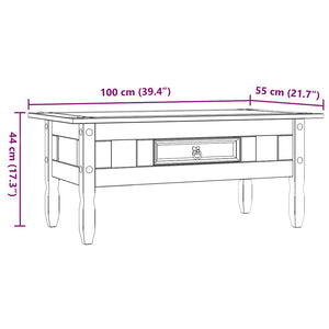 Τραπέζι Σαλονιού Μεξικ. Στιλ Corona Λευκό 100x55x44 εκ. Πεύκο - Pakobazaar
