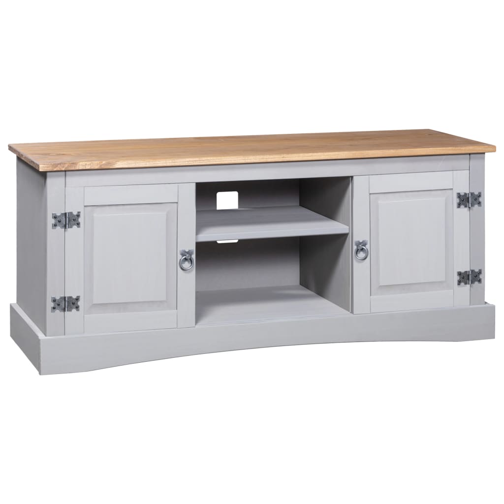 Κομοδίνο Μεξικάνικο Στιλ Corona Γκρι 120x40x52 εκ. Ξύλο Πεύκου - Pakobazaar