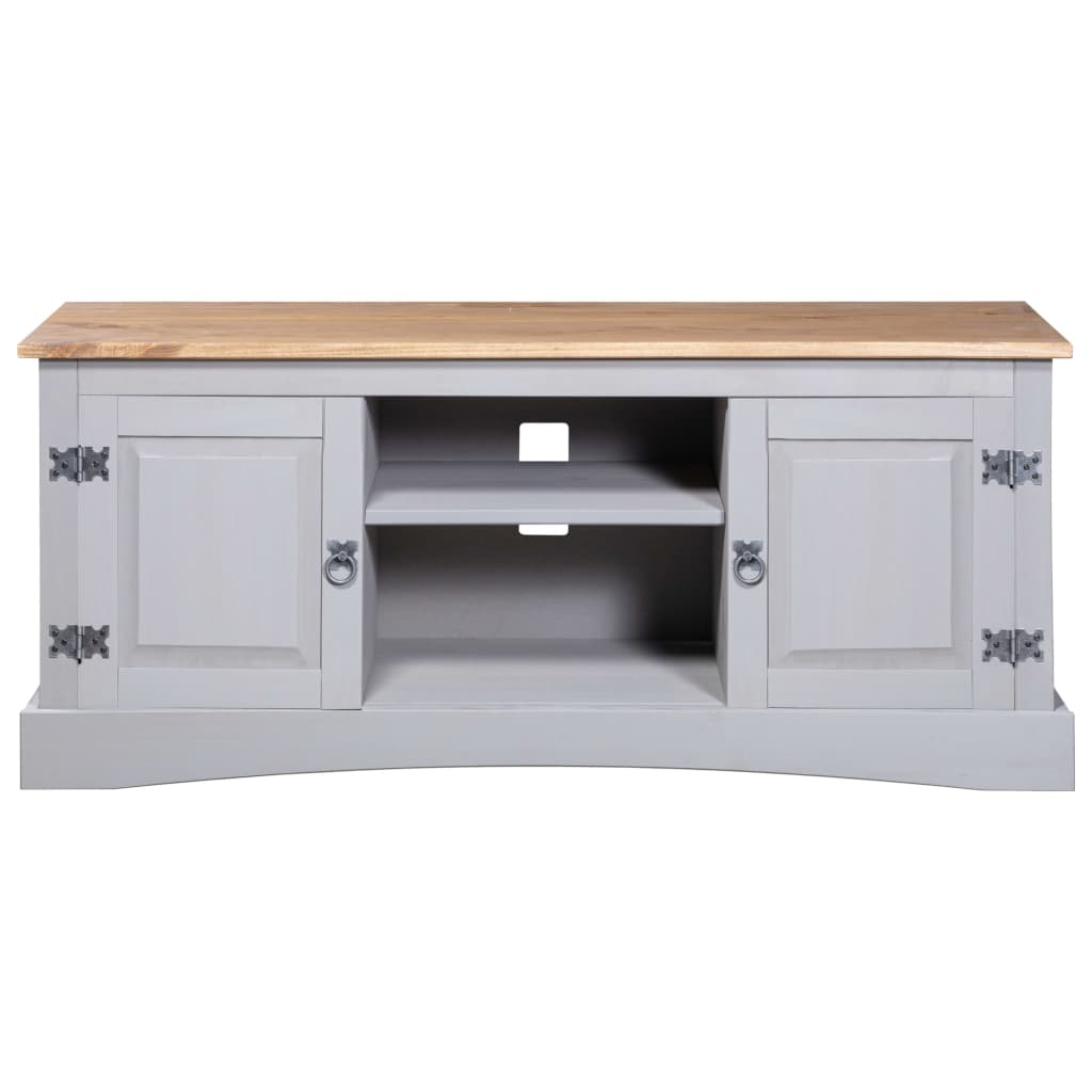 Κομοδίνο Μεξικάνικο Στιλ Corona Γκρι 120x40x52 εκ. Ξύλο Πεύκου - Pakobazaar