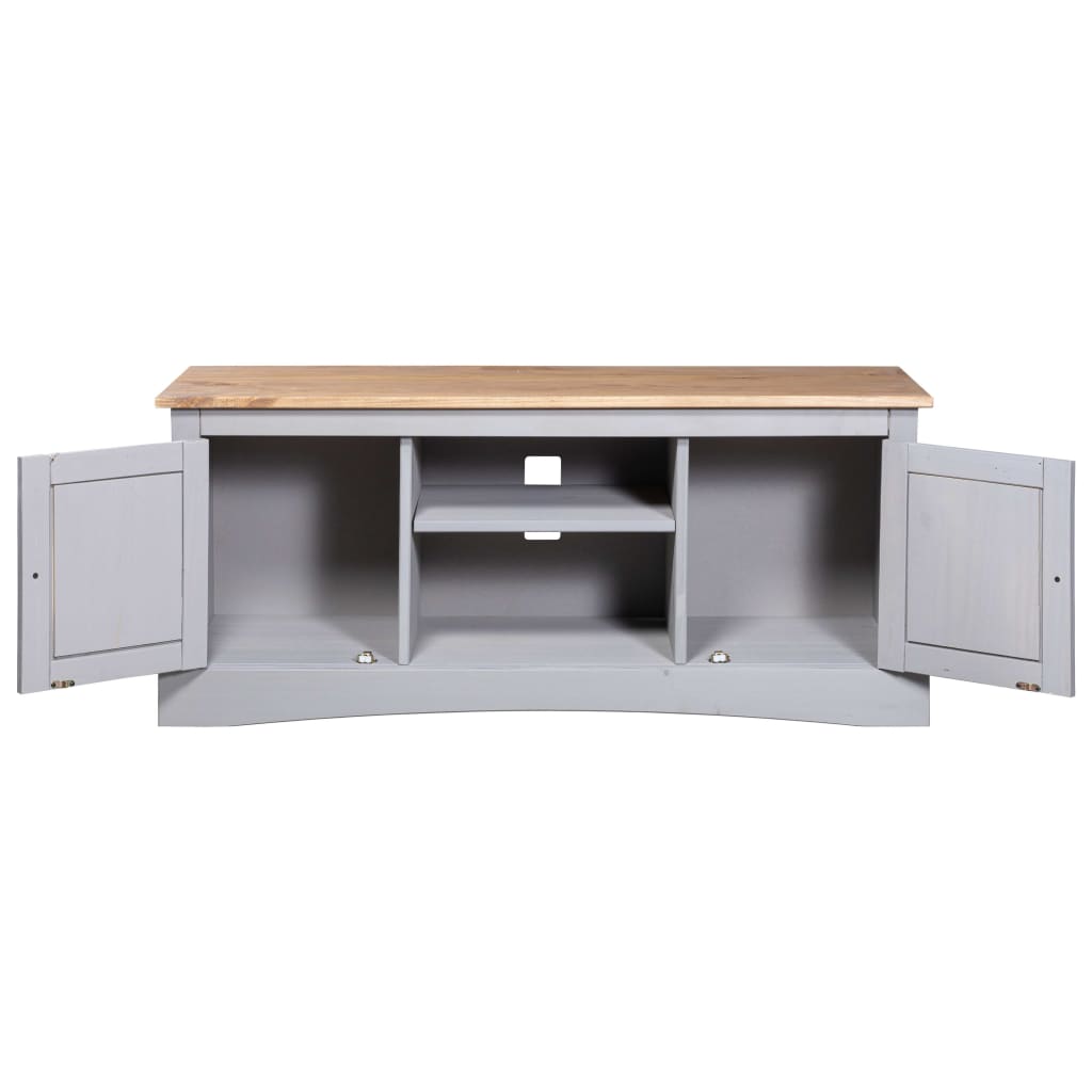Κομοδίνο Μεξικάνικο Στιλ Corona Γκρι 120x40x52 εκ. Ξύλο Πεύκου - Pakobazaar