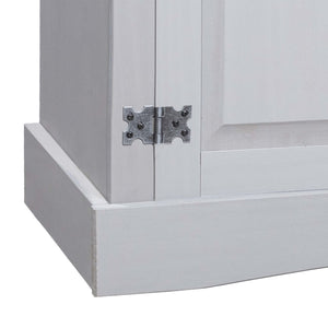 Κομοδίνο Μεξικάνικο Στιλ Corona Γκρι 120x40x52 εκ. Ξύλο Πεύκου - Pakobazaar