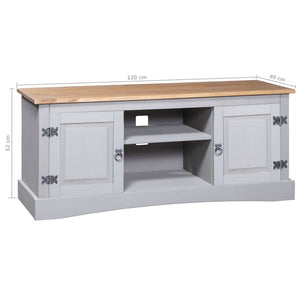 Κομοδίνο Μεξικάνικο Στιλ Corona Γκρι 120x40x52 εκ. Ξύλο Πεύκου - Pakobazaar