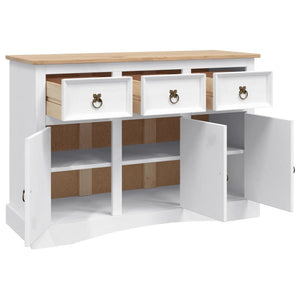 Μπουφές Μεξικ. Στιλ Corona Λευκό 132x43x78 εκ. Ξύλο Πεύκου - PAKOBAZAAR