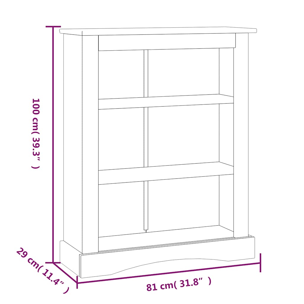 Βιβλιοθήκη 30 Επ. Μεξικ. Στιλ Corona Λευκό 81x29x150 εκ. - PAKOBAZAAR