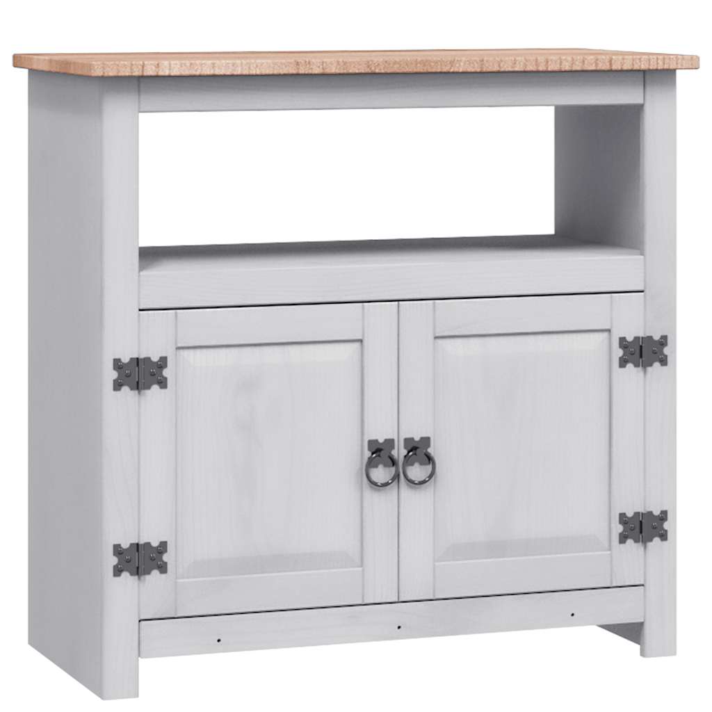 Κομοδίνο Μεξικάνικο Στιλ Corona Γκρι 80x43x78 εκ. Ξύλο Πεύκου