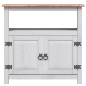 Κομοδίνο Μεξικάνικο Στιλ Corona Γκρι 80x43x78 εκ. Ξύλο Πεύκου