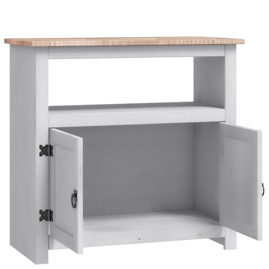 Κομοδίνο Μεξικάνικο Στιλ Corona Γκρι 80x43x78 εκ. Ξύλο Πεύκου