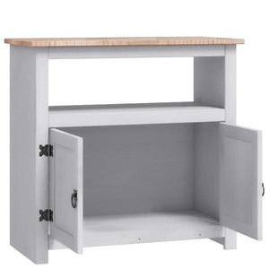 Κομοδίνο Μεξικάνικο Στιλ Corona Γκρι 80x43x78 εκ. Ξύλο Πεύκου