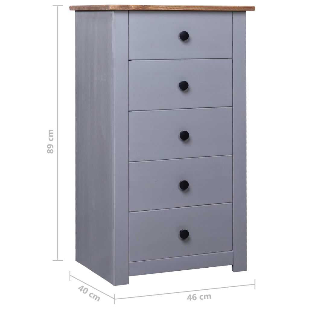 Μπουφές Γκρι 46 x 40 x 89 εκ. από Ξύλο Πεύκου Σειρά Panama - PAKOBAZAAR