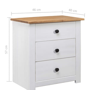 282652  Κομοδίνο Λευκό 46x40x57 εκ. από Ξύλο Πεύκου Σειρά Panama - PAKOBAZAAR