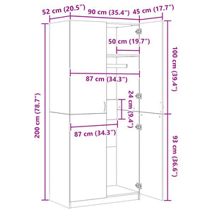 Ντουλάπα 80 x 50 x 171,5 εκ. από Μασίφ Ξύλο Πεύκου Σειρά Panama - PAKOBAZAAR