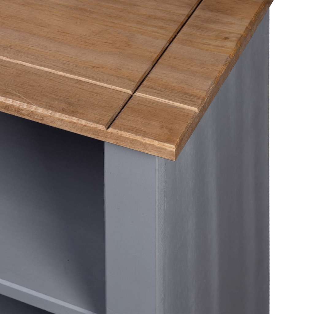 Βιβλιοθήκη Γκρι 80x35x110 εκ. Μασίφ Ξύλο Πεύκου Σειρά Panama