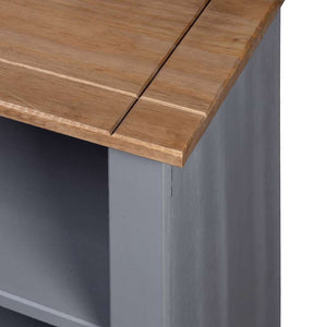 Βιβλιοθήκη Γκρι 80x35x110 εκ. Μασίφ Ξύλο Πεύκου Σειρά Panama