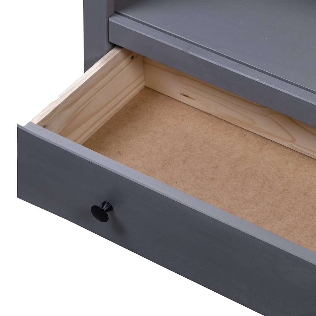 Βιβλιοθήκη Γκρι 80x35x110 εκ. Μασίφ Ξύλο Πεύκου Σειρά Panama