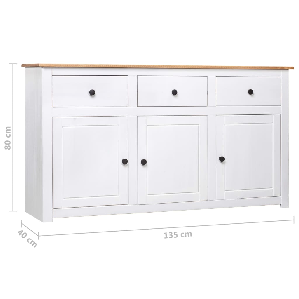 Μπουφές Λευκός 135 x 40 x 80 εκ. από Ξύλο Πεύκου Σειρά Panama - PAKOBAZAAR