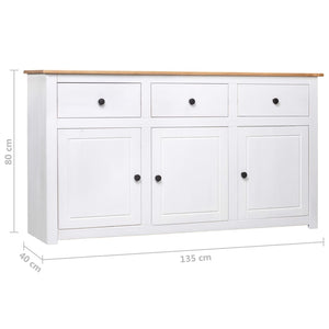 Μπουφές Λευκός 135 x 40 x 80 εκ. από Ξύλο Πεύκου Σειρά Panama - PAKOBAZAAR