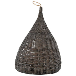 Σπίτι Γάτας Teepee με Μαξιλάρι Γκρι 40x60 εκ. Φυσικό Ξύλο Ιτιάς - PAKOBAZAAR