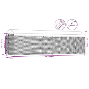 Κλουβί Σκύλου Εξωτερικού Χώρου 760 x 190 x 225 εκ. με Στέγαστρο - PAKOBAZAAR