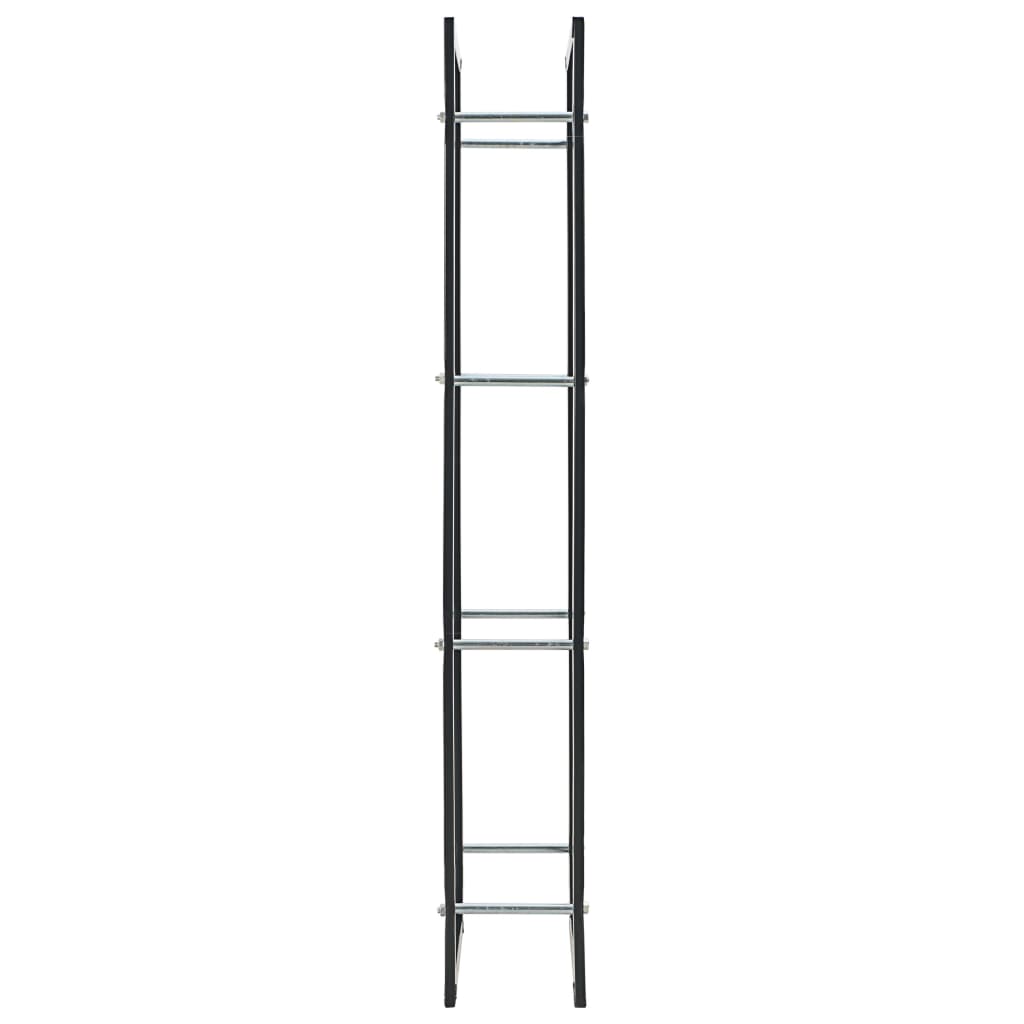 Ράφι Καυσόξυλων Μαύρο 50 x 20 x 150 εκ. Ατσάλινο - PAKOBAZAAR