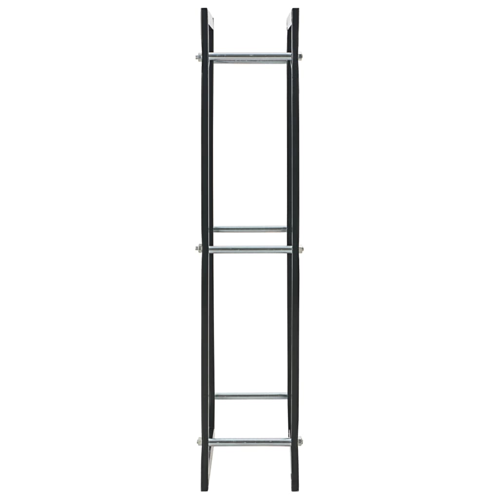 Ράφι Καυσόξυλων Μαύρο 44 x 20 x 100 εκ. Ατσάλινο - PAKOBAZAAR