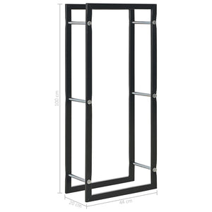 Ράφι Καυσόξυλων Μαύρο 44 x 20 x 100 εκ. Ατσάλινο - PAKOBAZAAR