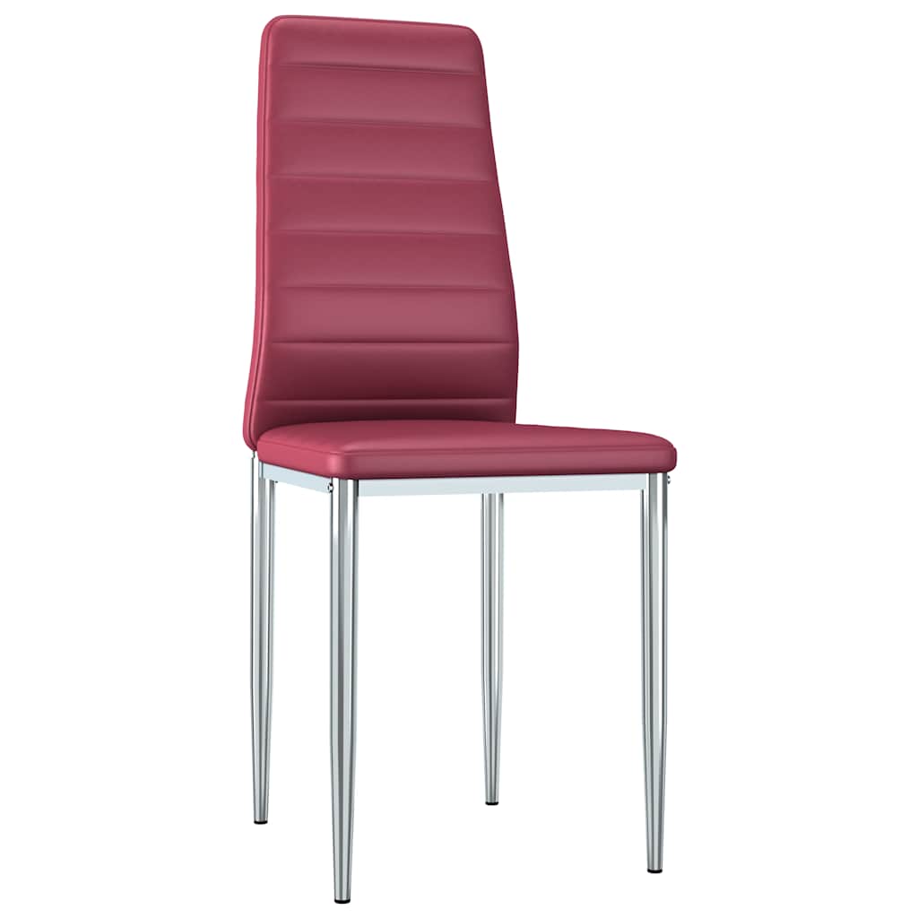 Καρέκλες Τραπεζαρίας 6 τεμ. Κόκκινες από Συνθετικό Δέρμα
