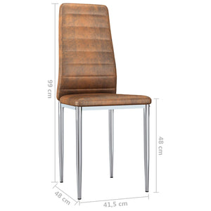 Καρέκλες φαγητού 2 τμχ. Καφέ 41.5 x 48 x 99 εκ - Pakobazaar