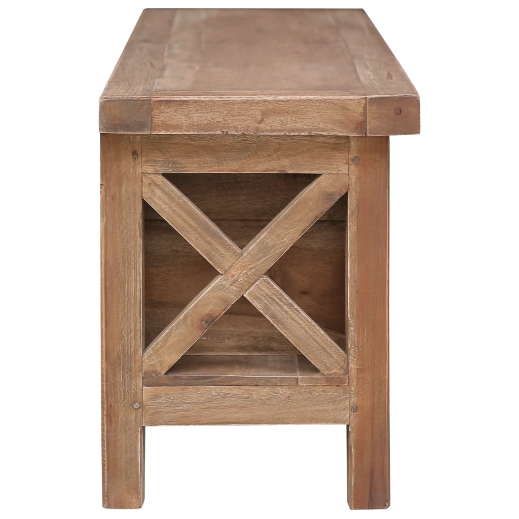 Έπιπλο Τηλεόρασης με 3 Συρτάρια Καφέ 120x30x40 εκ. Μασίφ Μαόνι - Pakobazaar