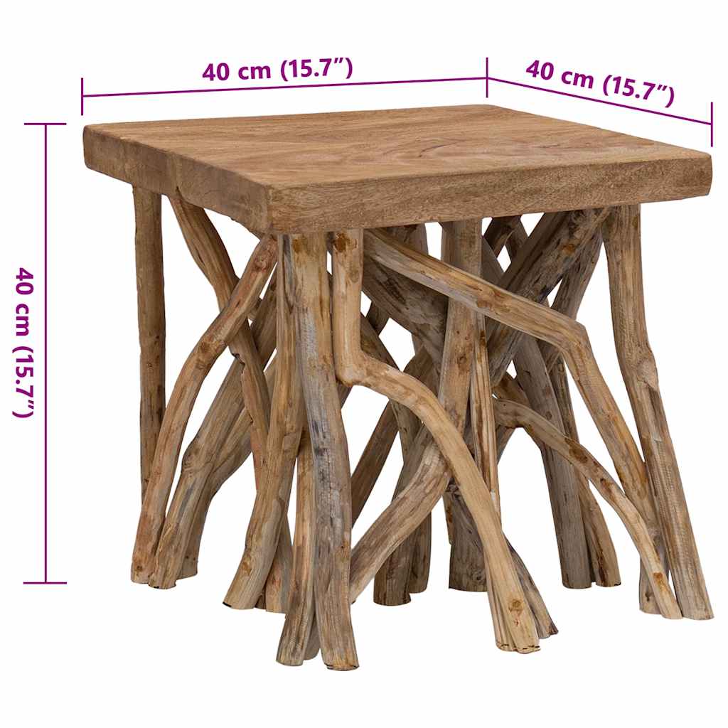 Τραπέζι Σαλονιού Κορμός 40x40x40εκ. Μείγμα Ανακυκλωμένου Ξύλου - PAKOBAZAAR