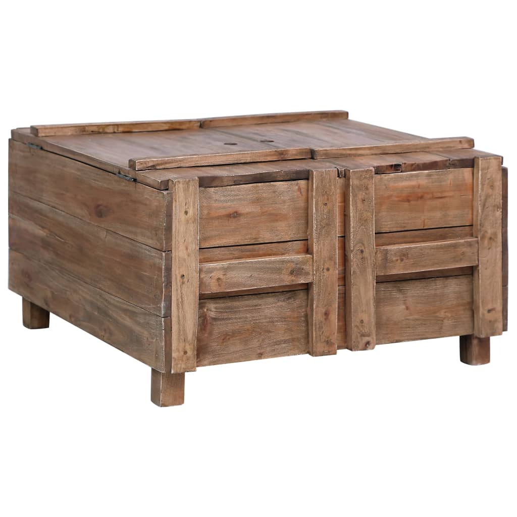 Τραπεζάκι Σαλονιού 65x65x38 εκ. από Μασίφ Μαόνι